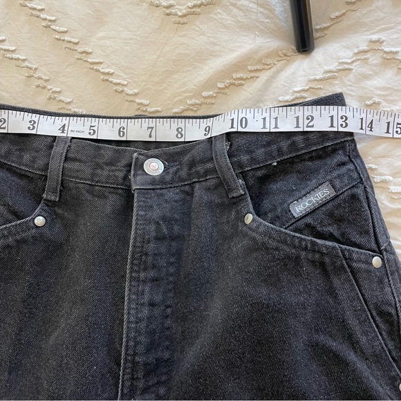 Vintage Rockie Mountain Jeans 9/10 Women’s 26x36 Black Made In USA RN17902 - Picture 9 of 12
